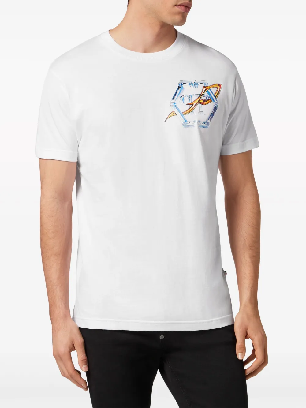 Philipp Plein Katoenen T-shirt met logoprint Wit
