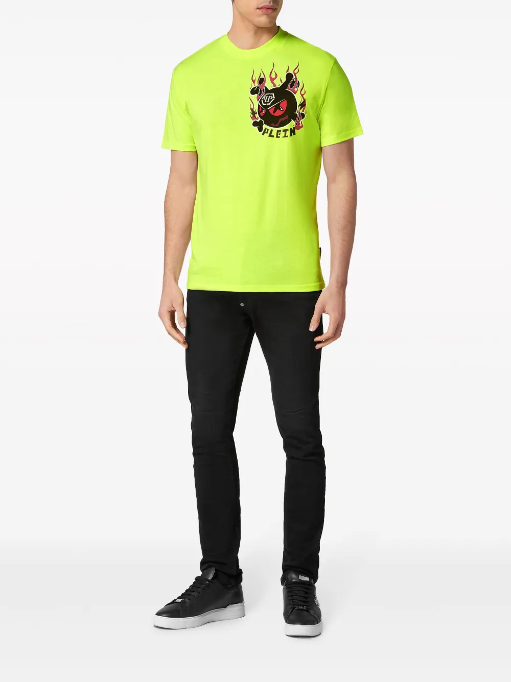 Philipp Plein T-shirt met grafische print Geel