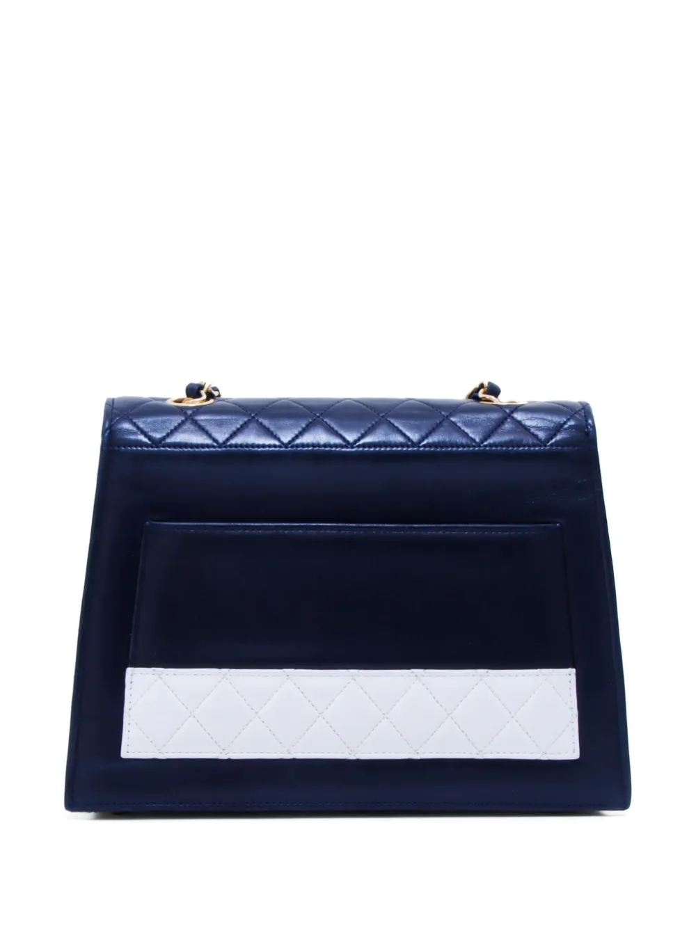 Pre-owned Chanel 1989-1991 Diamond-quilted Shoulder Bag In Blue