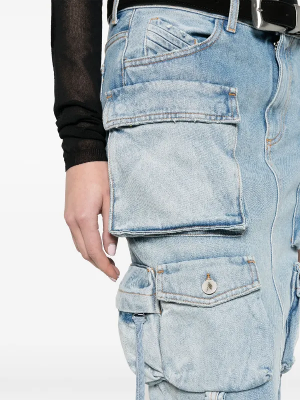 The Attico Denim Cargo Skirt | Blue | FARFETCH