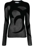 The Attico fine-knit sheer top - Black
