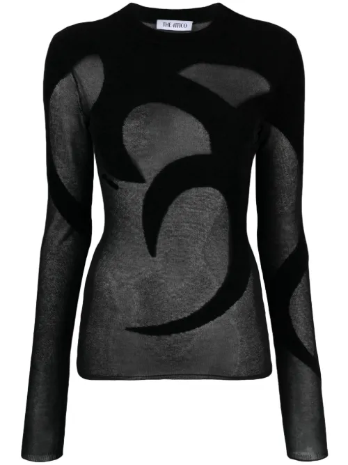Haut en maille fine à design transparent - The Attico - Modalova