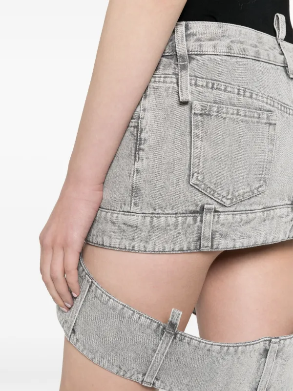 スカート THE ATTICO Denim Mini Skirt The Attico cut-out Denim Mini Skirt | Grey | FARFETCH