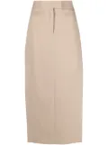 The Attico panelled twill midi skirt - Neutrals