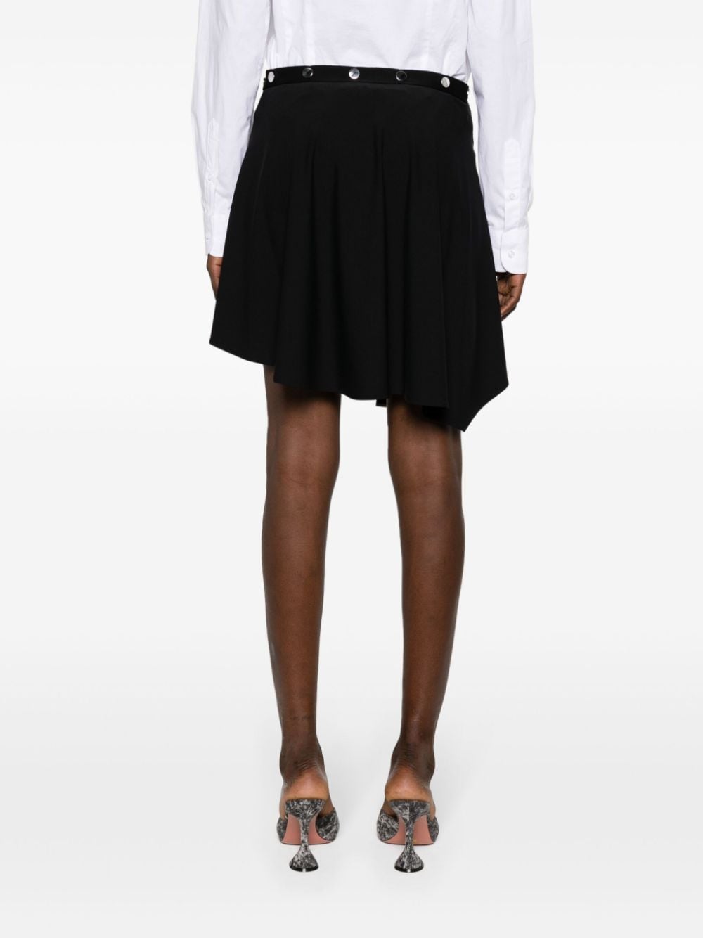 Shop Attico Press-stud Asymmetric Miniskirt In Black