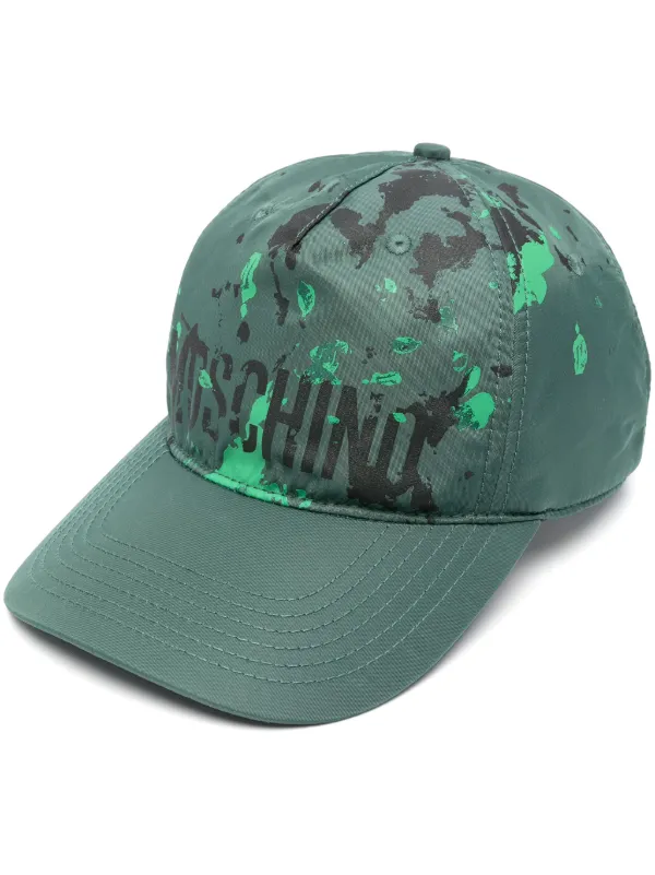 Moschino logo print Baseball Cap Green FARFETCH HK