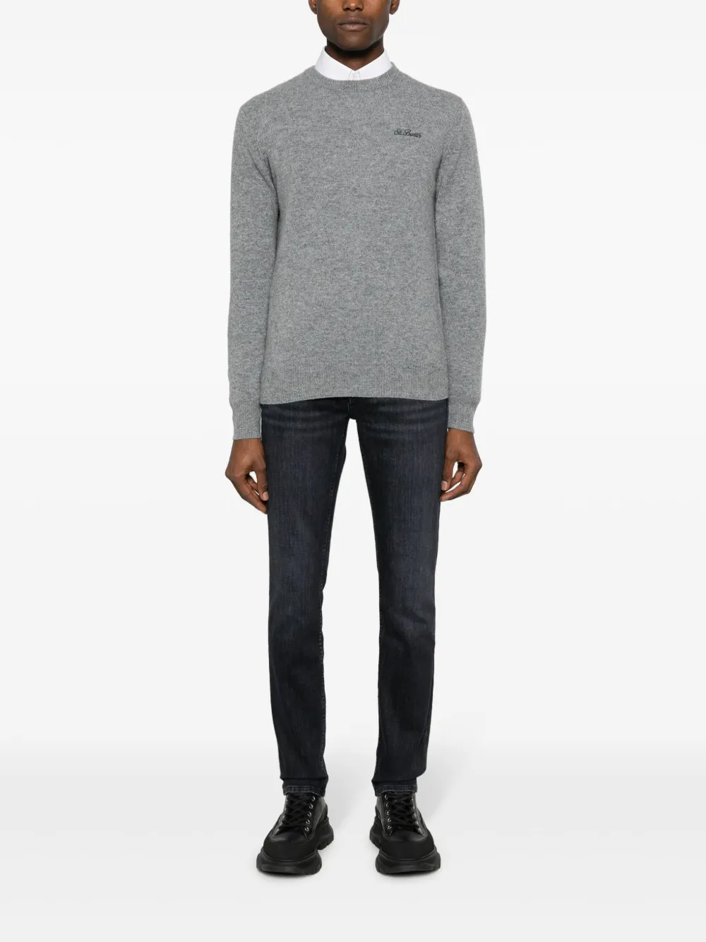 MC2 Saint Barth logo-embroidered wool jumper - Grijs