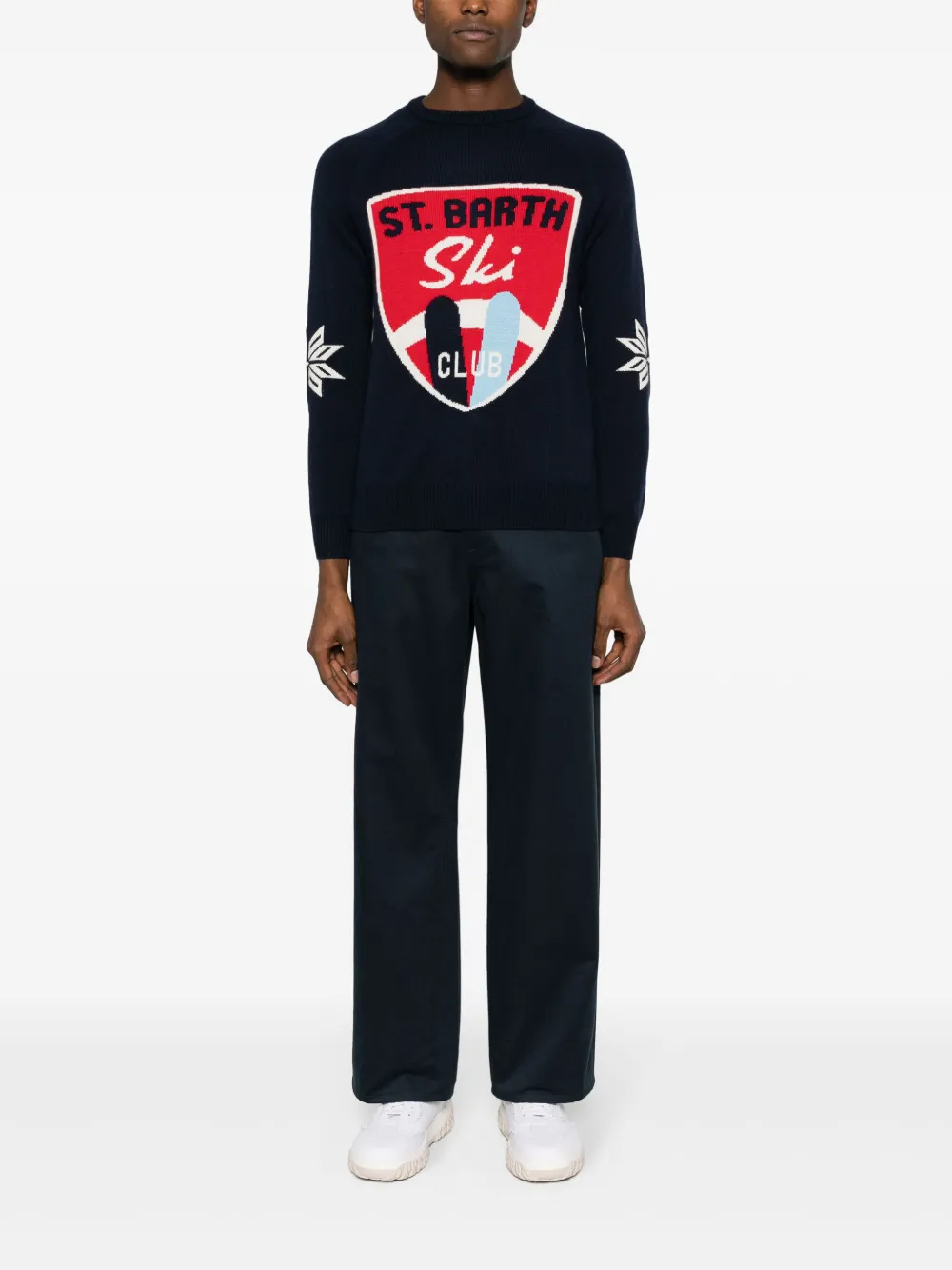 MC2 Saint Barth logo-instarsia knitted jumper - Blauw