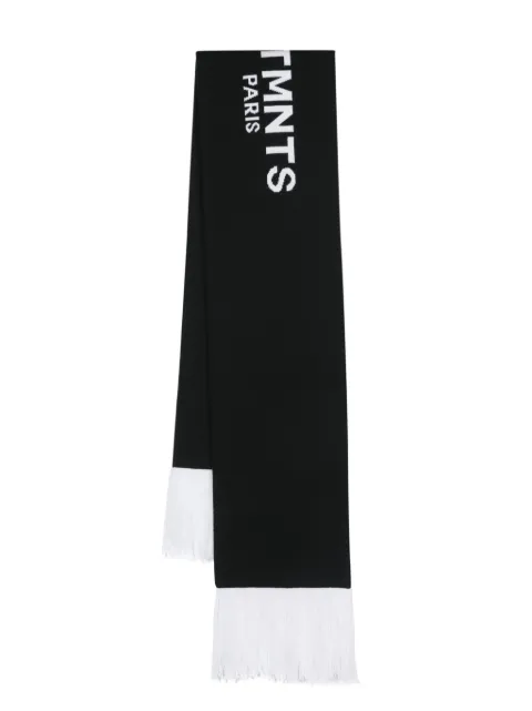 VTMNTS intarsia-knit logo frayed scarf