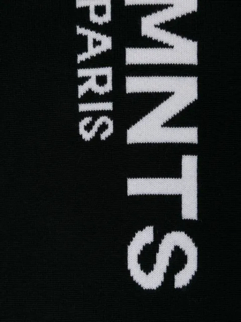 VTMNTS intarsia-knit logo frayed scarf VL18SC100B - 1