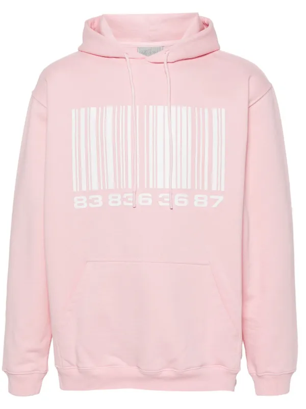 VTMNTS Big Barcode Hoodie Pink FARFETCH AZ