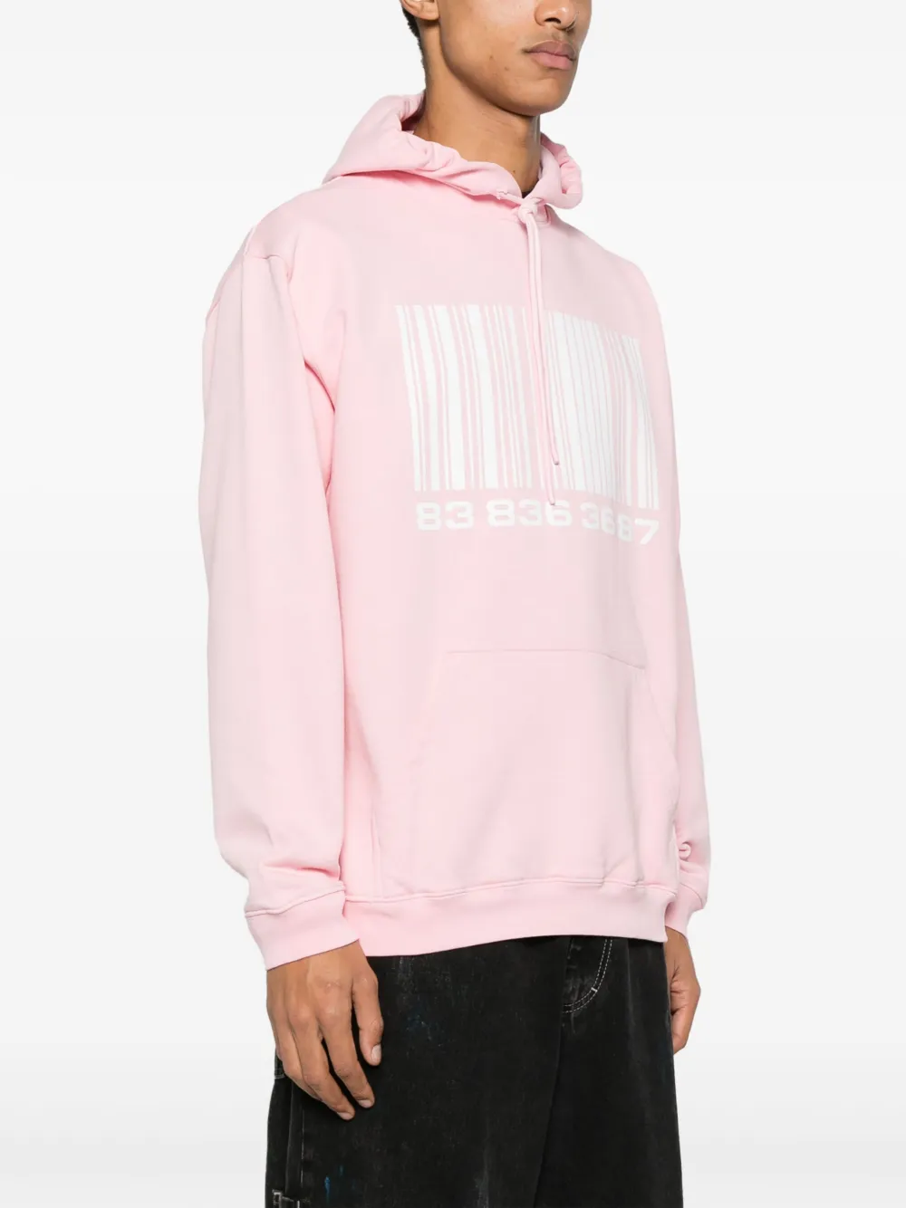 Shop Vtmnts Big-barcode Hoodie In Pink