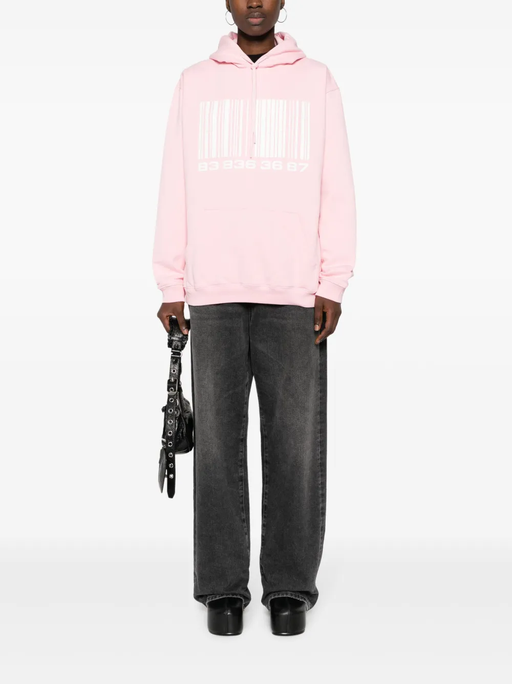 Shop Vtmnts Big-barcode Hoodie In Pink