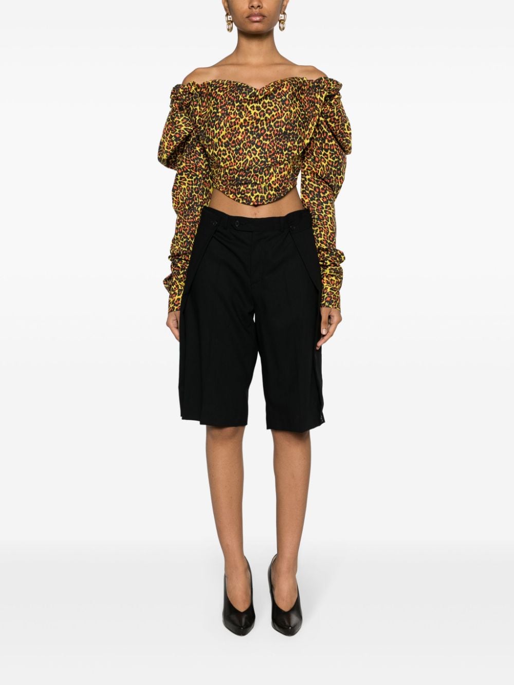 Shop Vivienne Westwood Leopard-print Corset Top In Black