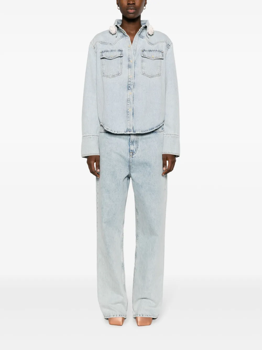 The Mannei Denim blouse - Blauw