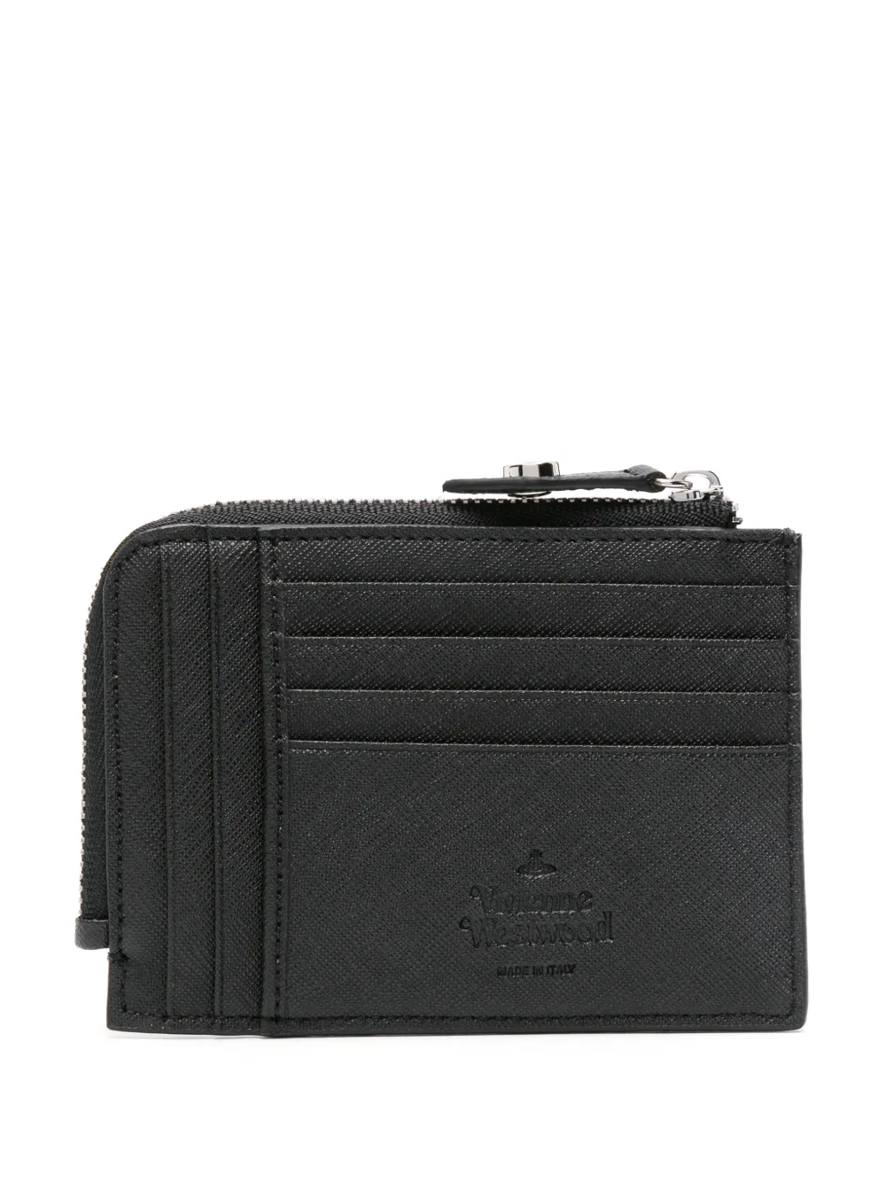 Vivienne Westwood Orborama-jacquard leather card holder - Zwart