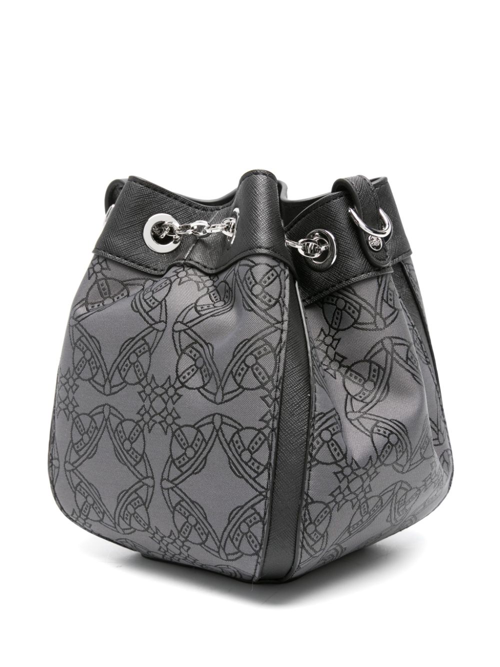 Shop Vivienne Westwood Small Cirissy Orb-print Bucket Bag In Black