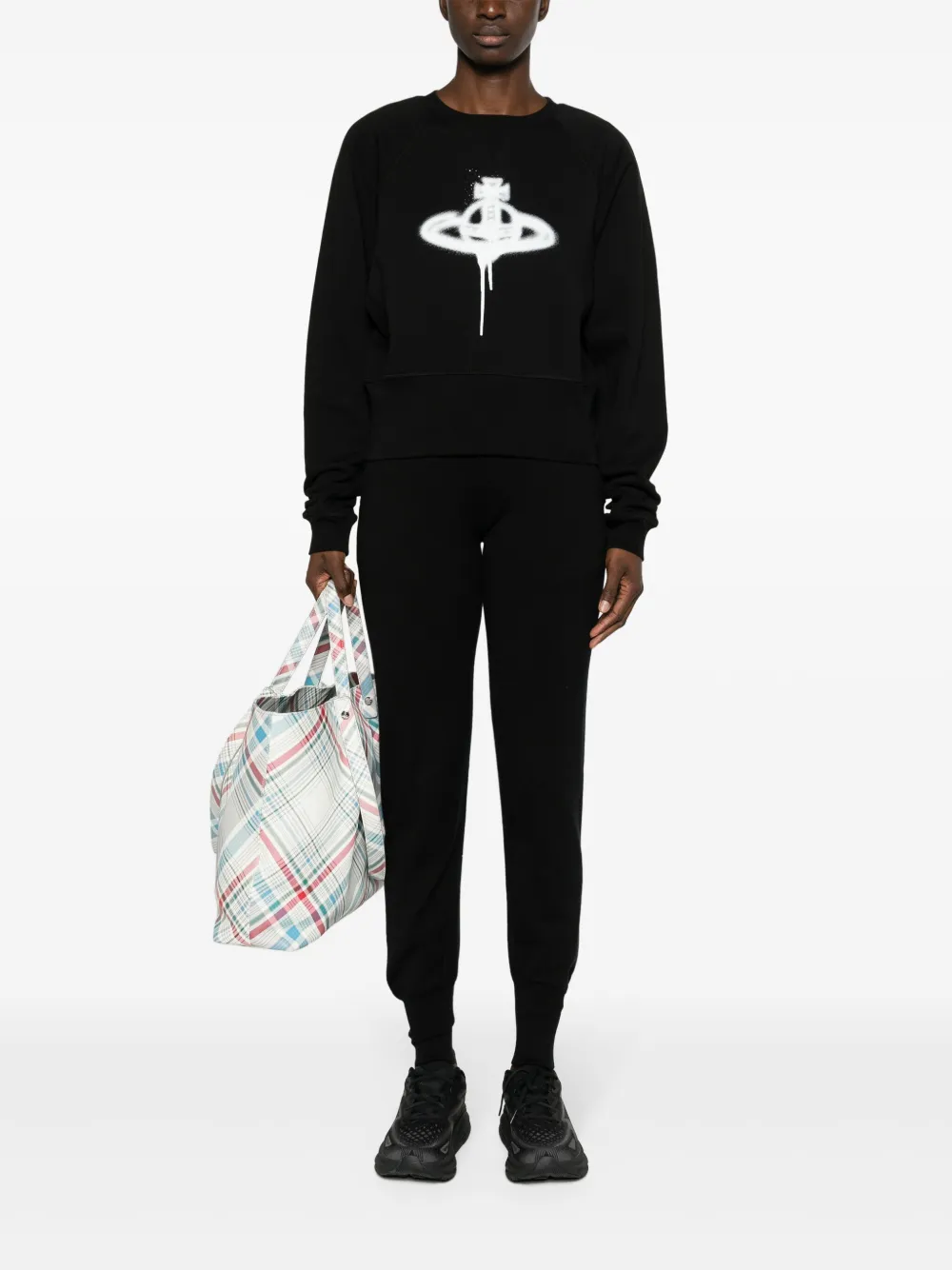 Vivienne Westwood Orb logo-print cropped sweatshirt - Zwart