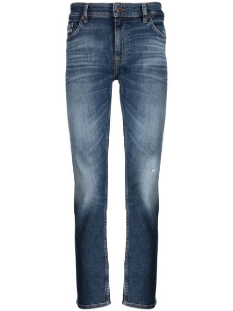 BOSS stonewashed straight-leg jeans