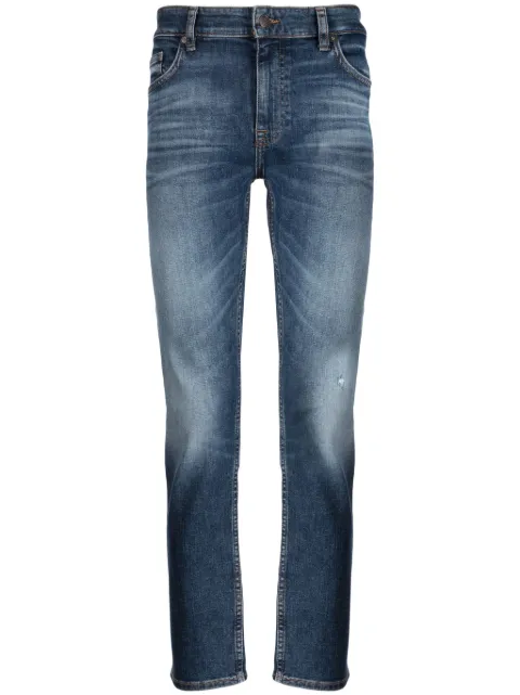 BOSS Gerade Jeans mit Stone-Wash-Effekt