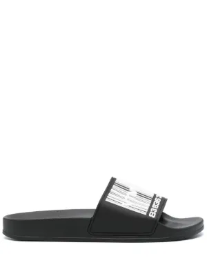 Balenciaga バレンシアガ ロゴ フラットサンダル - FARFETCH