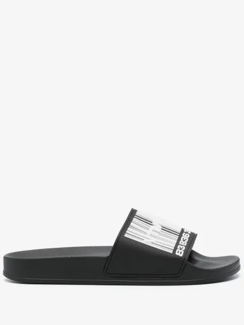 VTMNTS barcode-print appliqué-logo slides