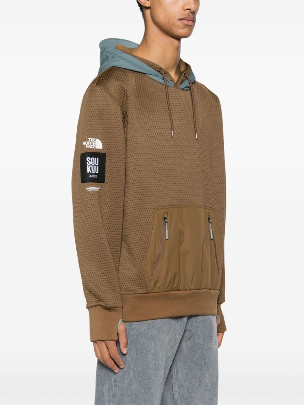 Shop The North Face X Undercover Soukuu Dotknit Hoodie In Brown