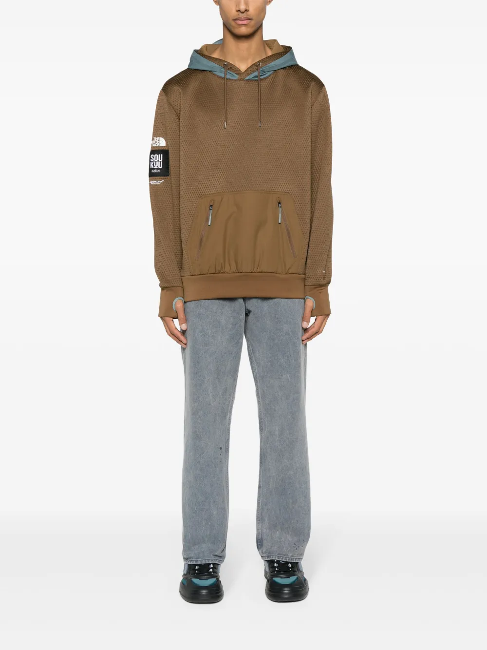 The North Face x Undercover Soukuu gebreide hoodie Bruin