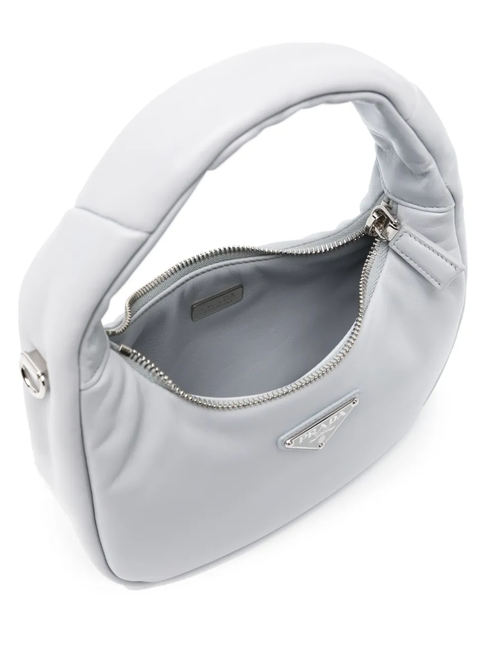 Prada Leren mini shopper met handgreep Blauw