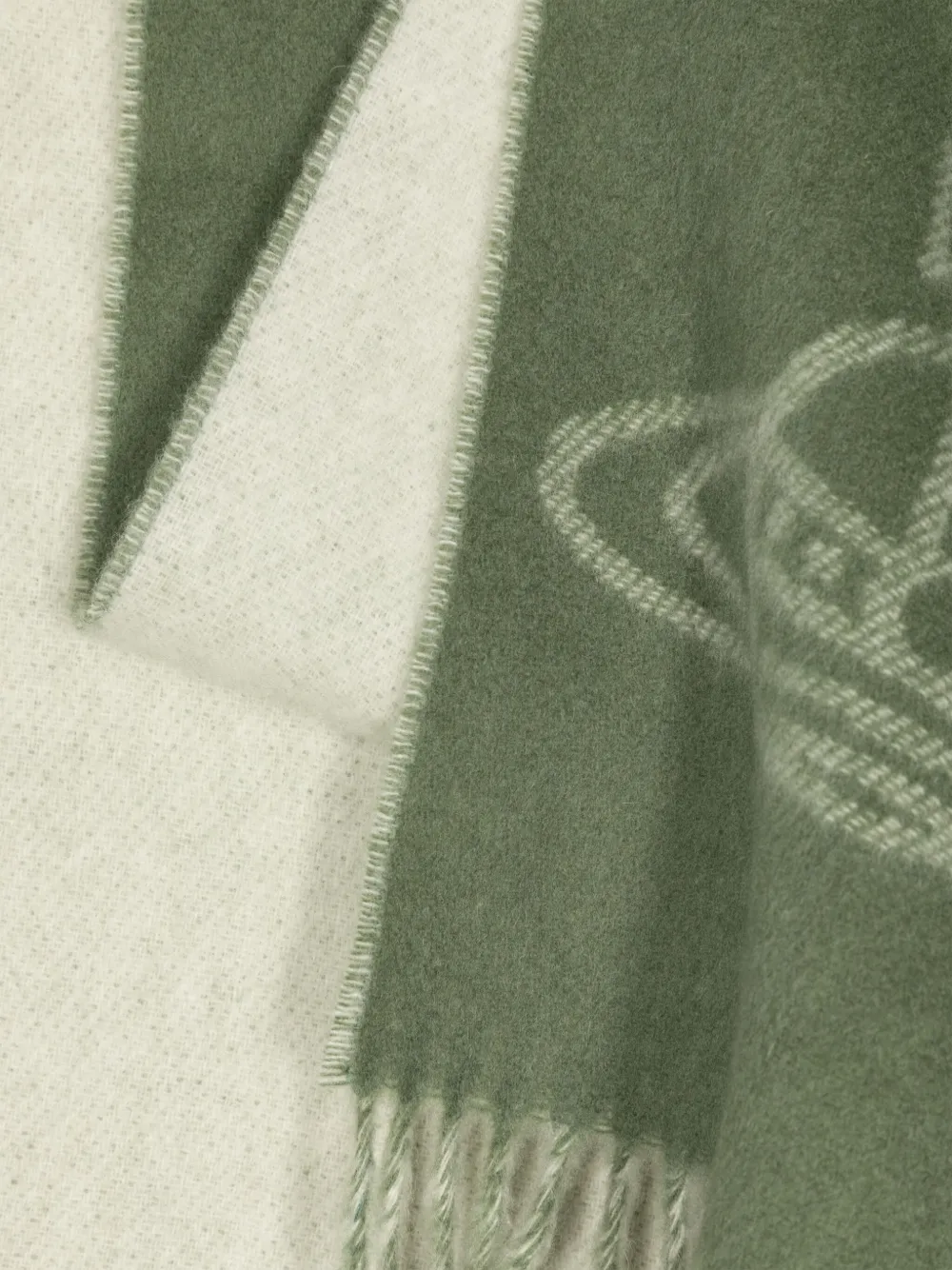 Vivienne Westwood Orb-intarsia wool scarf - Groen