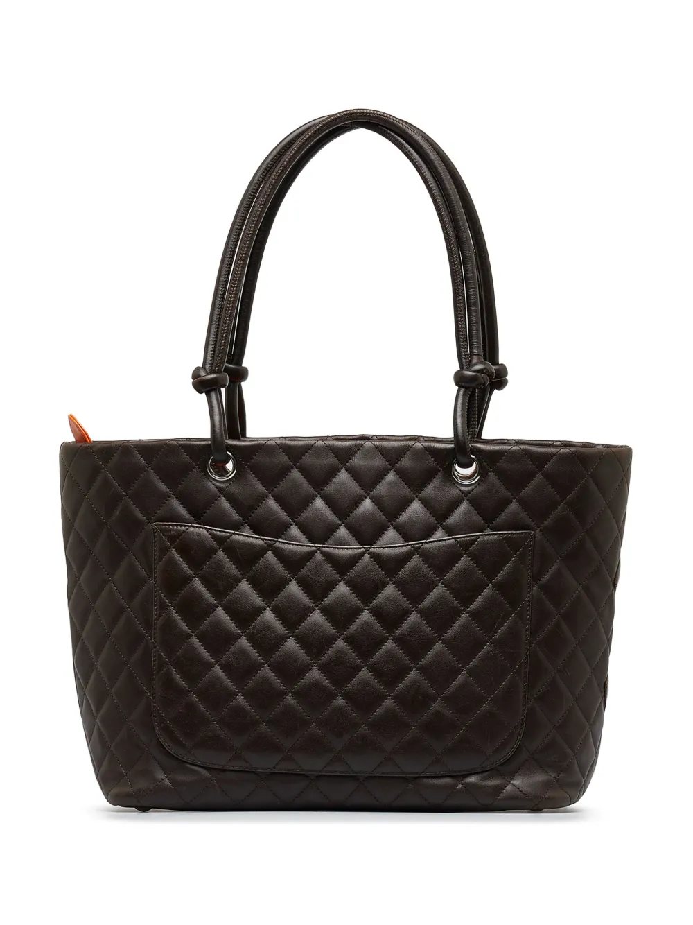 CHANEL Pre-Owned 2005-2006 Cambon line large logo appliqué tote bag - Bruin