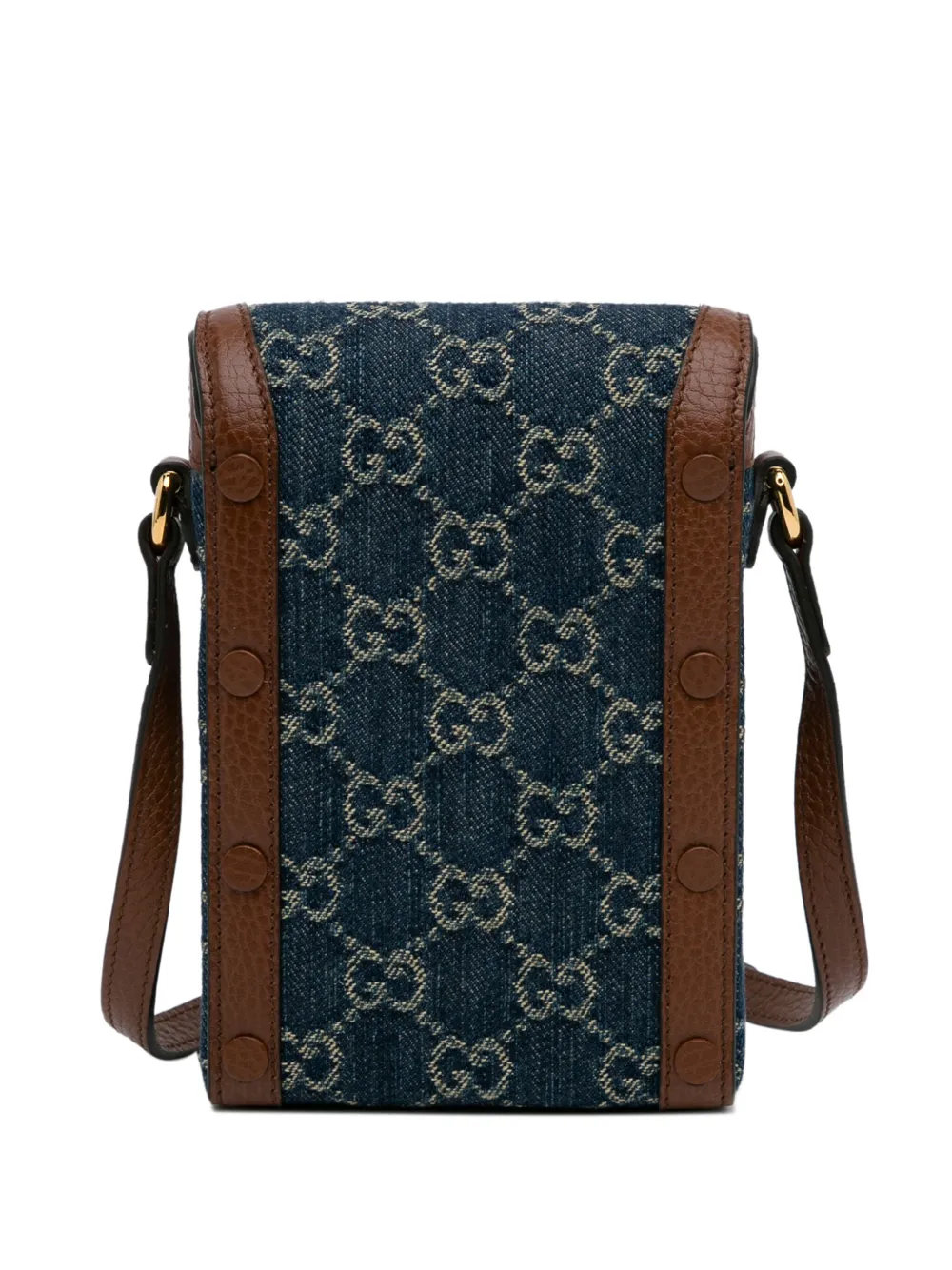 Gucci Pre-Owned 2000-2015 Gucci Mini GG Denim Horsebit 1955 Crossbody Bag - Blauw