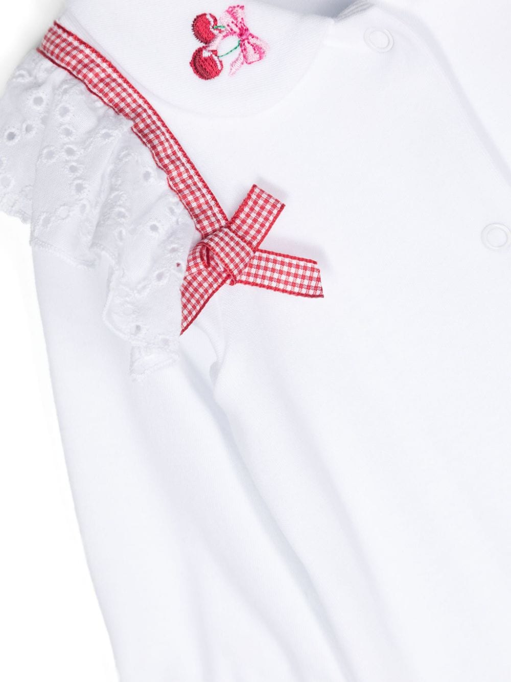 Shop Monnalisa Bow-detail Cotton Pyjamas In White
