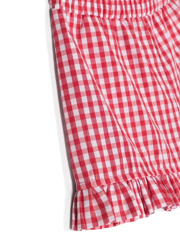 新品　イスタイーレ　ギンガムチェック　ルーフポケットパンツ　レッド イスタイーレ ista-ire服 ゆるパンツ