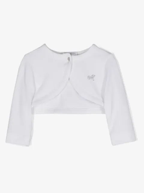 Monnalisa crystal-embellished cropped cardigan
