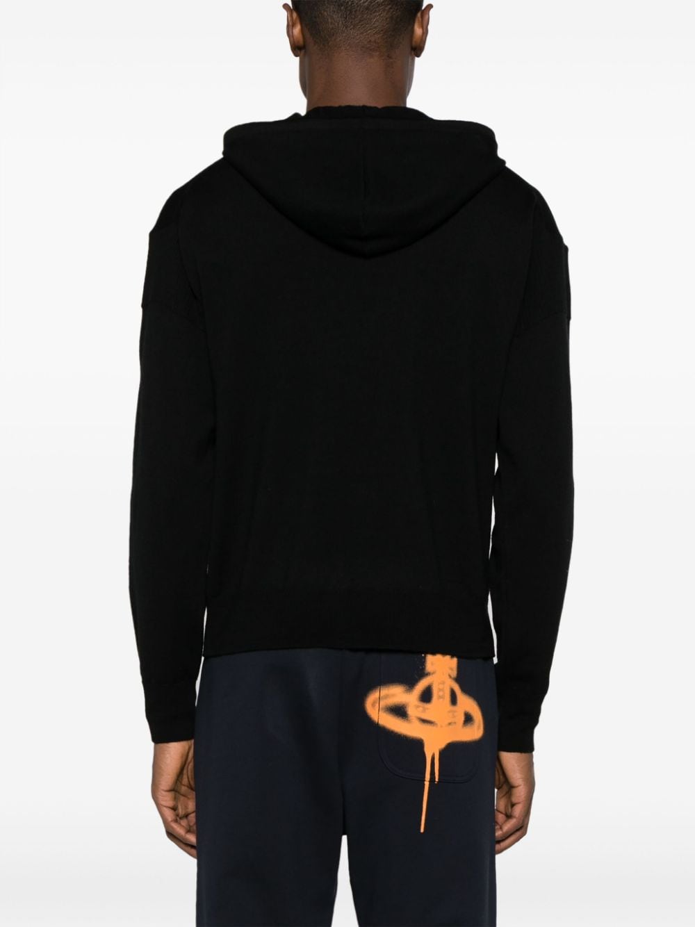 Shop Vivienne Westwood Orb-embroidered Hooded Jumper In Black