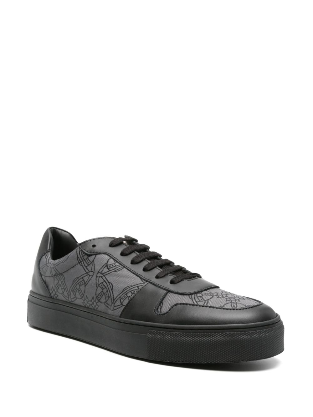 Shop Vivienne Westwood Orborama-jacquard Panelled Sneakers In Black