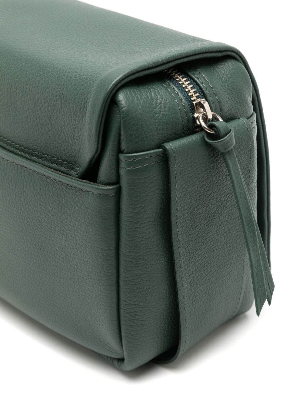 Sarah Chofakian Debby leren crossbodytas Groen