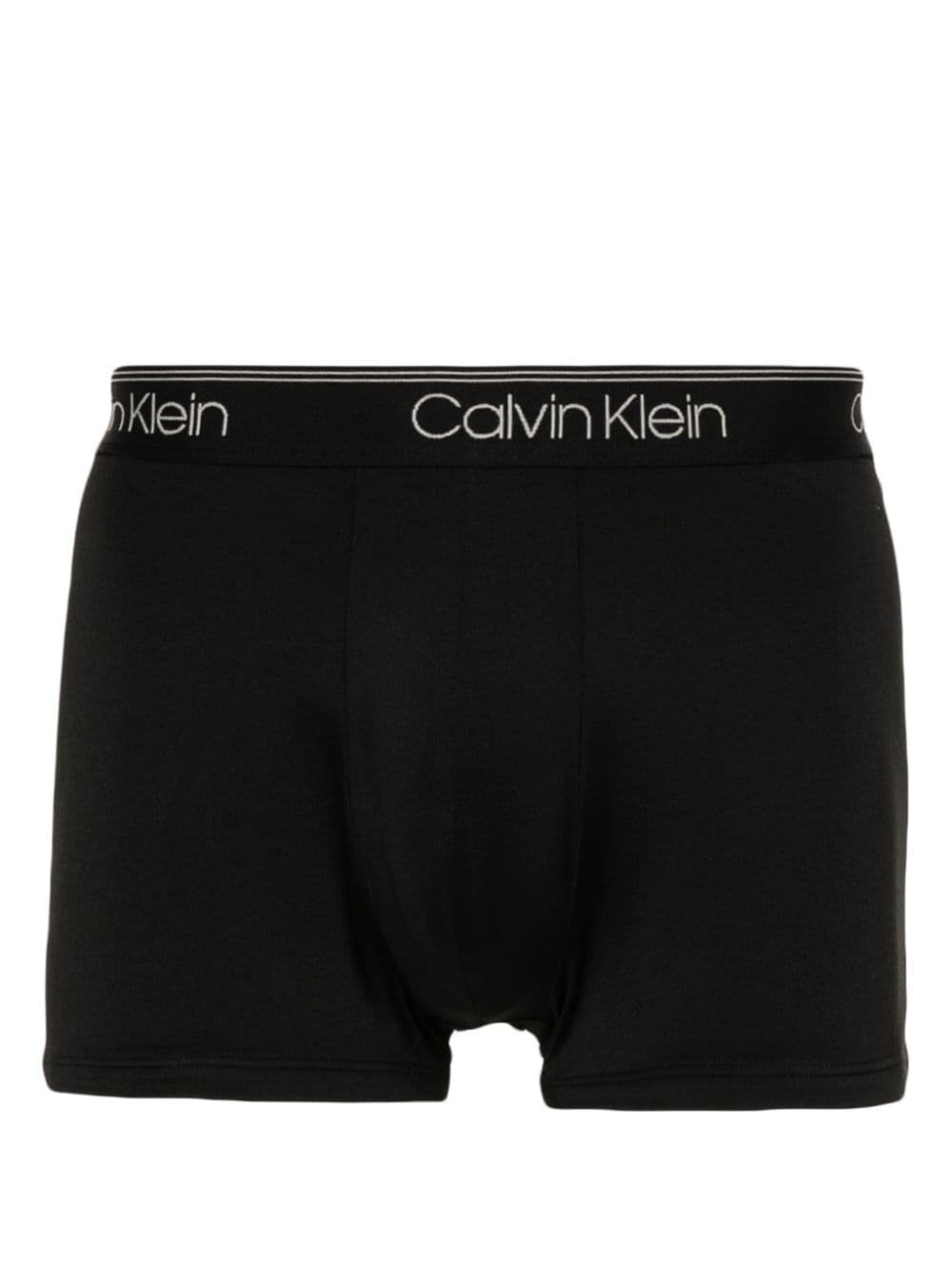 Shop Calvin Klein Logo-waistband Slip-on Briefs (pack Of Three) In Black