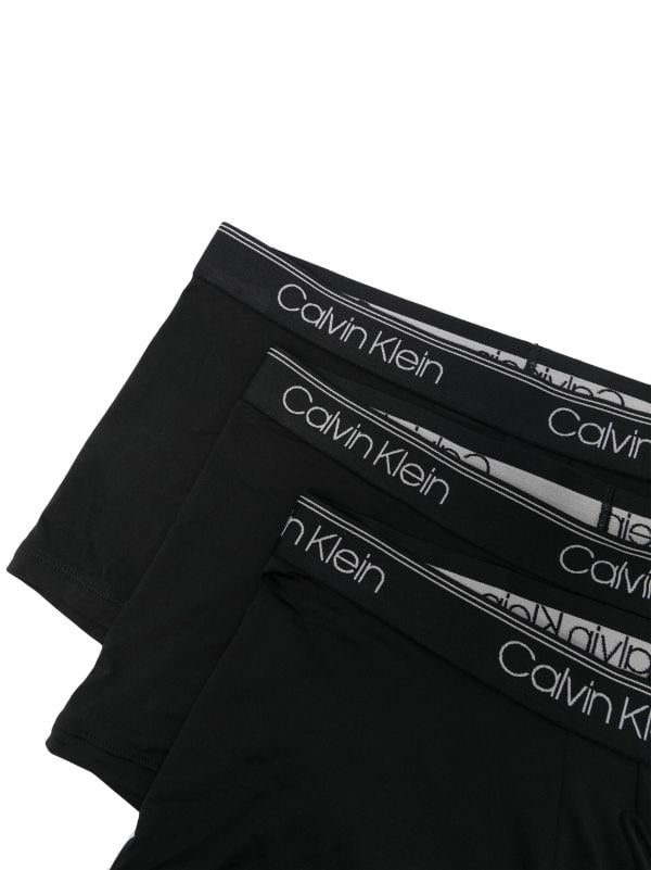 Calvin Klein logo waistband slip on briefs pack of three men Polyester Elastane L Black