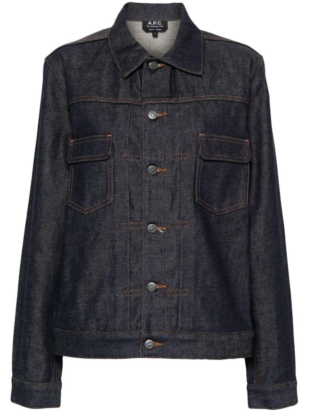 a.p.c. veste en jean à taille ceinturée - bleu