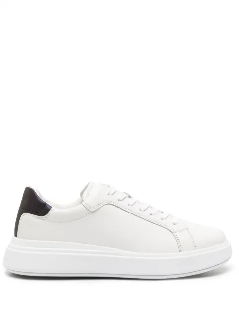 Calvin Klein iridescent-panel leather sneakers