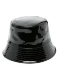 Prada triangle-logo patent-leather bucket hat - Black