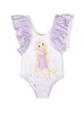 Monnalisa x Disney graphic-print ruffled swimsuit - Purple