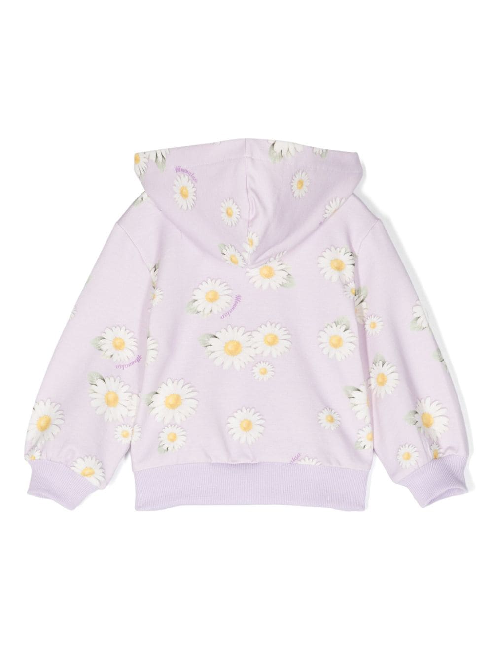 Shop Monnalisa Floral-print Zip-up Hoodie In Purple