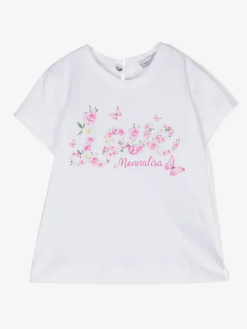 Monnalisa St. Love rose-print cotton T-shirt