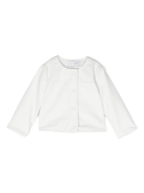 Monnalisa buttoned-up faux-leather jacket