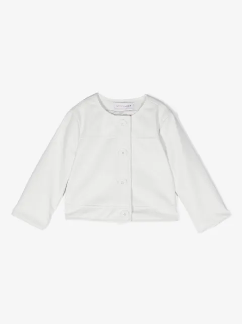 Monnalisa buttoned-up faux-leather jacket