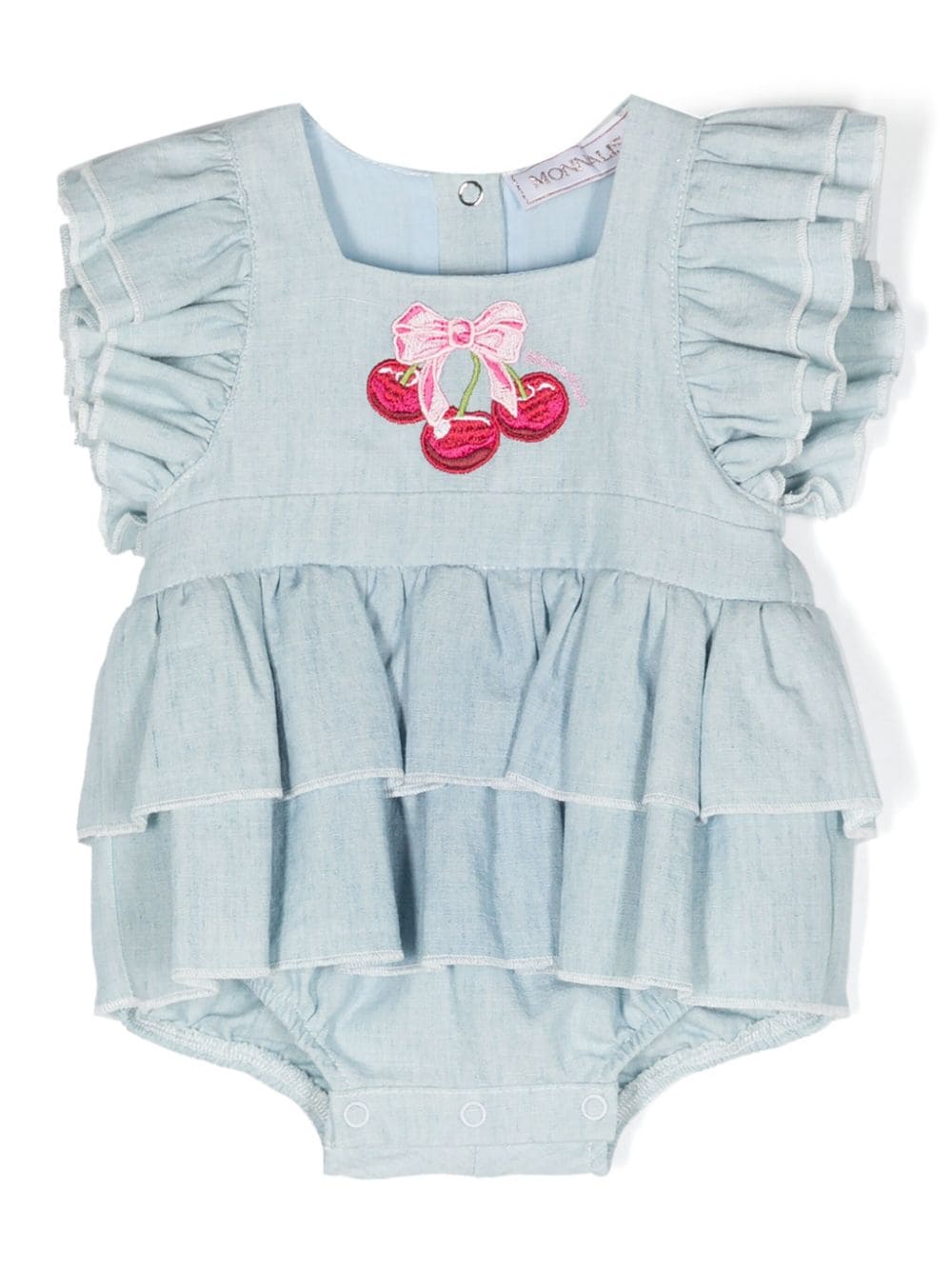 Monnalisa Babies' Ruffle-detail Flared Dress In Blue