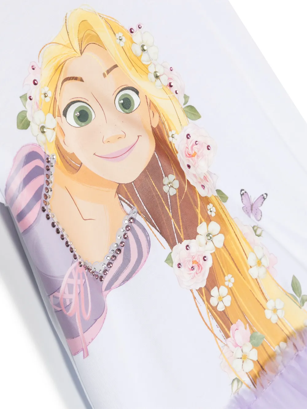 Monnalisa Jurk met ronde hals en print Wit